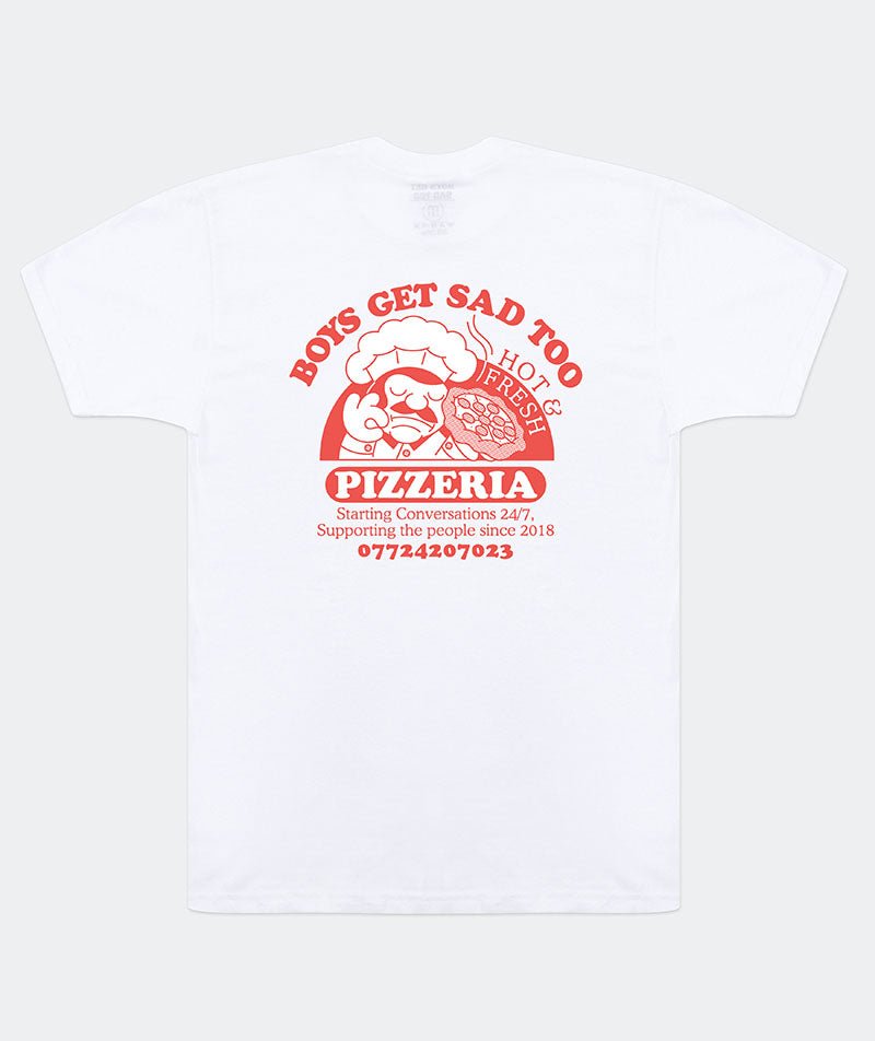 PIZZA TEE WHITE - Boys Get Sad Too
